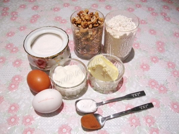 Ингредиенты для орехового пирога