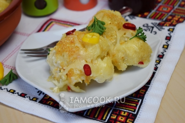 Рецепт цветной капусты, запеченной в духовке с сыром