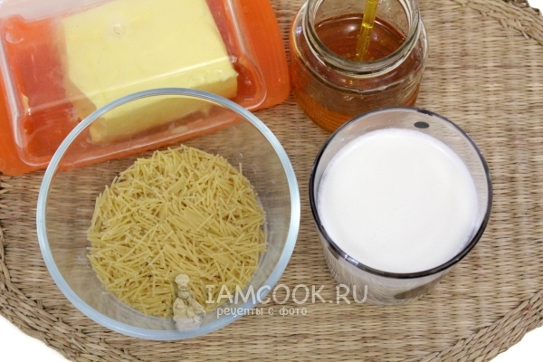 Ингредиенты для молочного супа в мультиварке