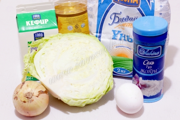 Ингредиенты для пирожков с капустой