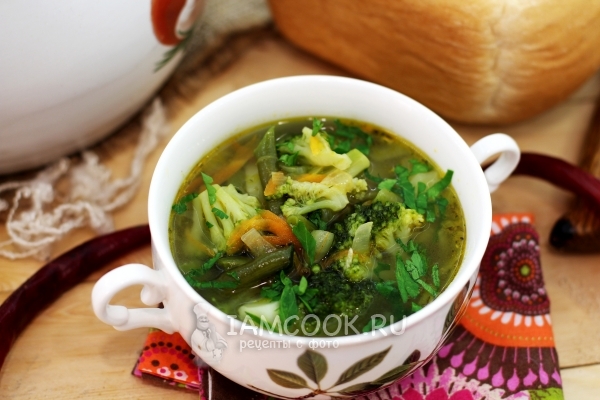 Фото супа с консервированным зеленым горошком