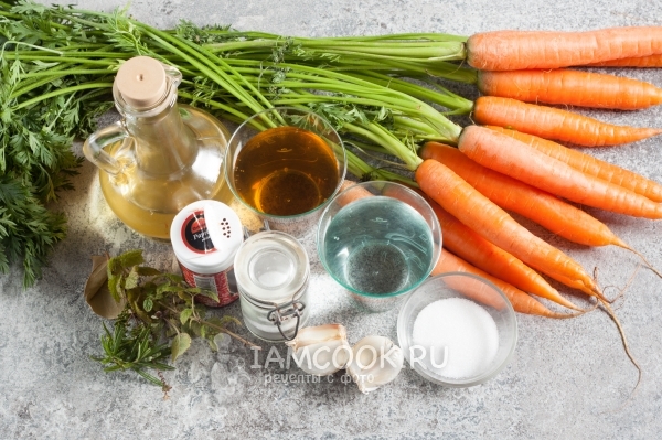 Ингредиенты для моркови с уксусом