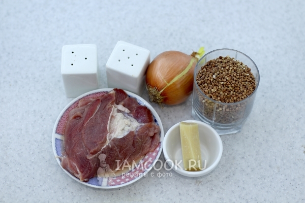 Ингредиенты для гречки с мясом в горшочке