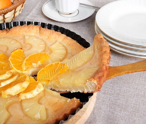 Рецепт творожного пирога с фруктами