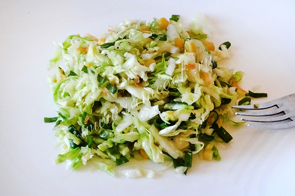 рецепт легкого капустного салата к шашлыку