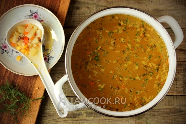 Рецепт супа с консервированной кукурузой