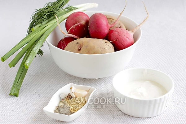 Ингредиенты для картофельного салата с редисом