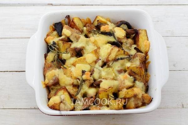 Картошка с шампиньонами и сыром в духовке - пошаговый рецепт с фото на taimyr-expo.ru