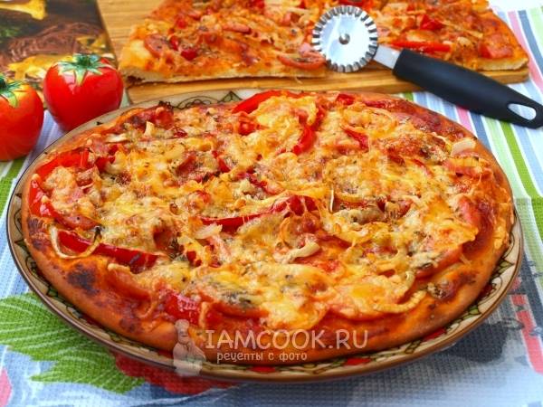 Домашняя пицца: рецепт на кефире без дрожжей — простой пошаговый с фото