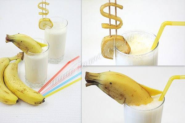 Молочный коктейль с бананом и мороженым — пошаговый рецепт с фото