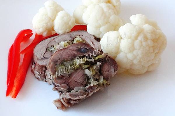 Рецепт: Мясо запеченное в духовке - Козлятина с овощами