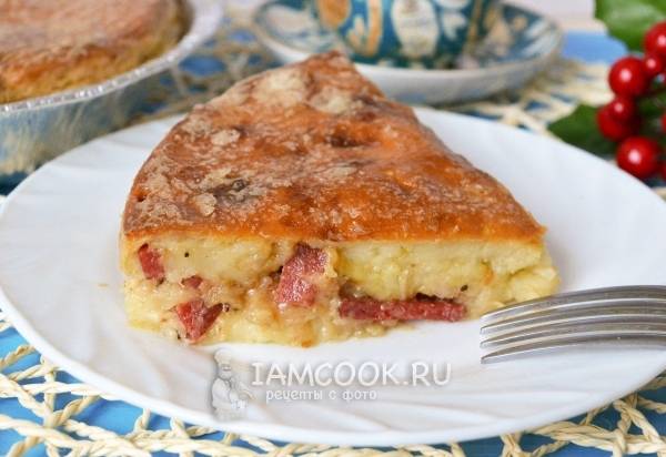Рецепт: Быстрый пирог с картошкой - на кефире
