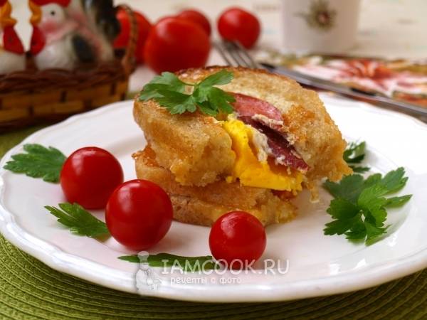 Горячие бутерброды с колбасой и яйцом — рецепты | Дзен
