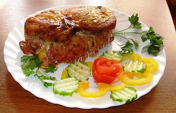 Куриные кармашки с начинкой из овощей и сыра