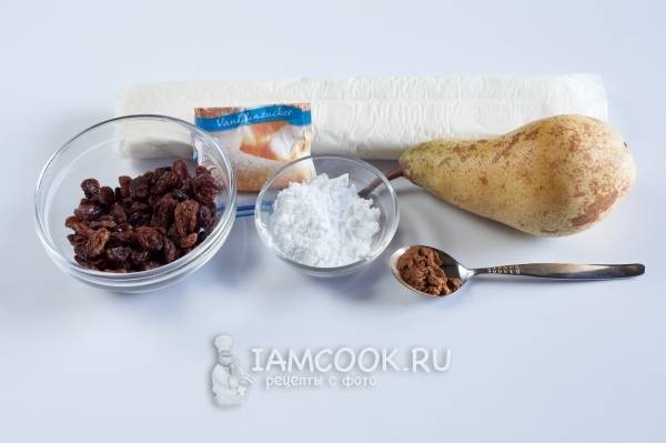 Ингредиенты для грушевого штруделя