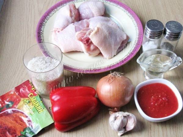 Курица с рисом в томате (рецепт с фото)