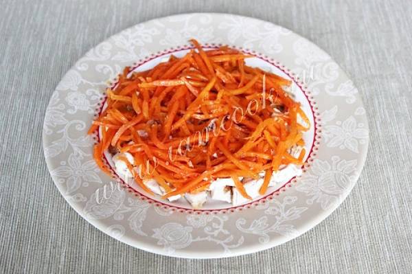 Салат с курицей, апельсином и морковью по-корейски