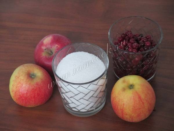 Варенье Брусника с яблоками с ванильным сахаром и корицей