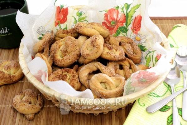 Крендельки с корицей, ароматное и вкусное домашнее песочное печенье