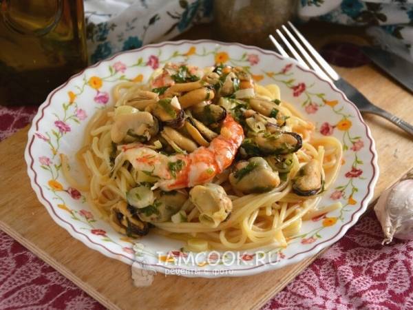 Спагетти с креветками и мидиями рецепт – Итальянская кухня: Паста и пицца. «Еда»