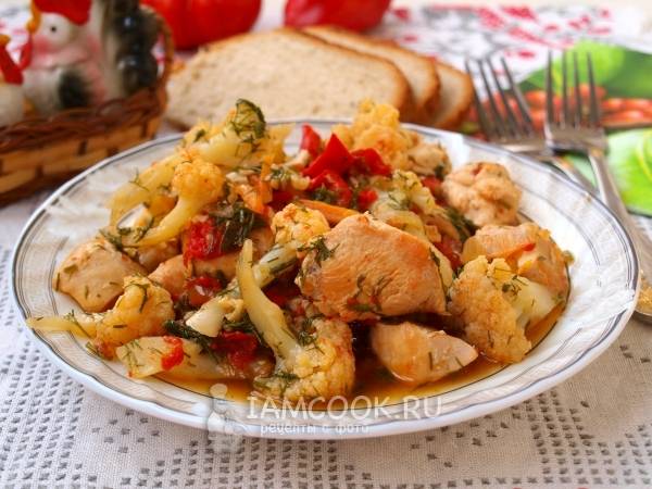 Курица тушеная с овощами в мультиварке - рецепт автора Ирина(Solomeya)