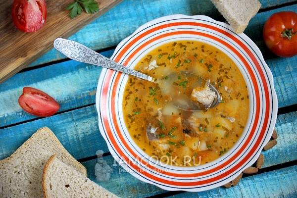 Суп из рыбных консервов в томатном соусе: 3 рецепта