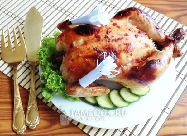 Рецепт курицы фаршированной рисом и изюмом