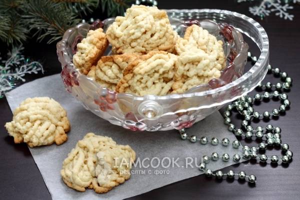 Вкусное песочное печенье хризантема через мясорубку рецепт с фото