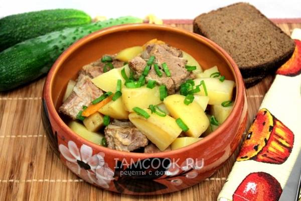 Тушеная картошка с мясом и болгарским перцем - рецепты с фото
