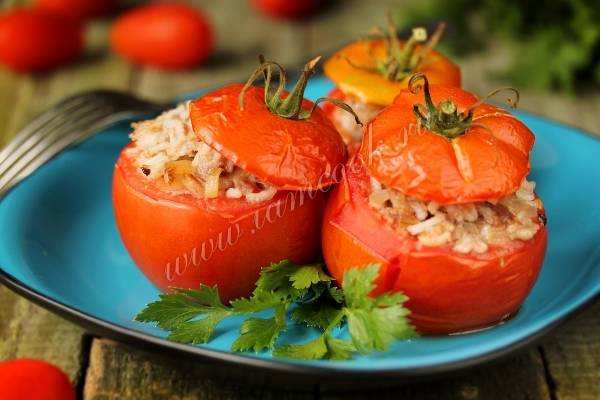 Фаршированные помидоры с фаршем – рецепт запекания в духовке