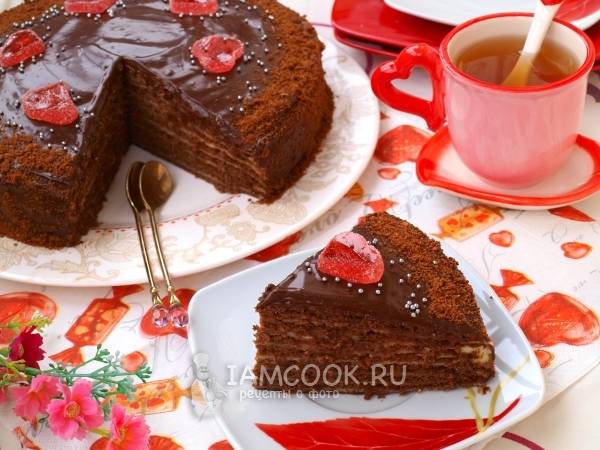Шоколадный Медовик Спартак 🍫 рецепт торта пошагово