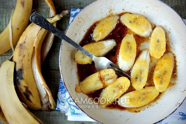 Рецепт жаренных бананов в карамели