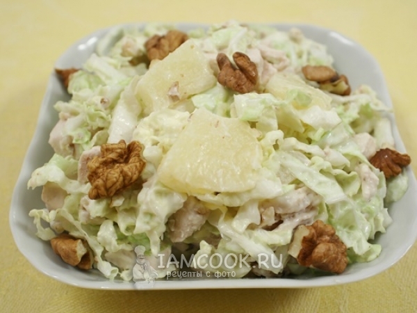 Салат с курицей, ананасами и грецкими орехами - пошаговый рецепт с фото на биржевые-записки.рф