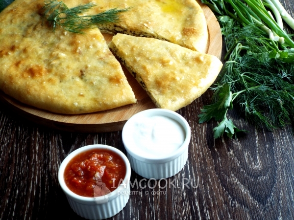 Пирог осетинский с сыром и зеленью, рецепт с фото