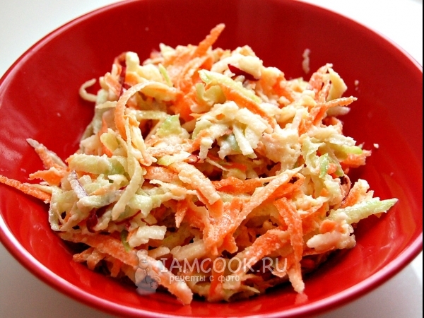 Салат из редьки с морковью и яблоком, рецепт с фото