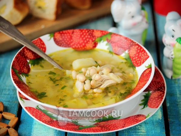 суп с белой фасолью консервированной в томатном соусе и курицей рецепт | Дзен