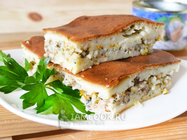 Рыбный пирог с рисом и консервами - калорийность, состав, описание - paraskevat.ru