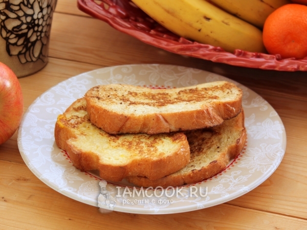 Сладкие гренки из белого хлеба, рецепт с фото
