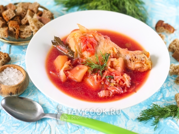 Борщ с курицей и свежей капустой, пошаговый рецепт на ккал, фото, ингредиенты - Vera