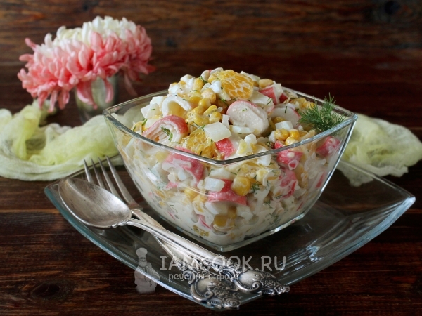 Салат из крабовых палочек с кукурузой и апельсином, рецепт с фото — натяжныепотолкибрянск.рф