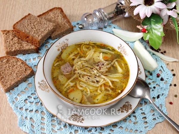 Суп с фрикадельками и вермишелью рецепт