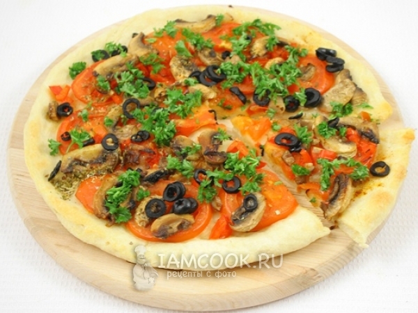 Пицца постная с грибами, рецепт с фото