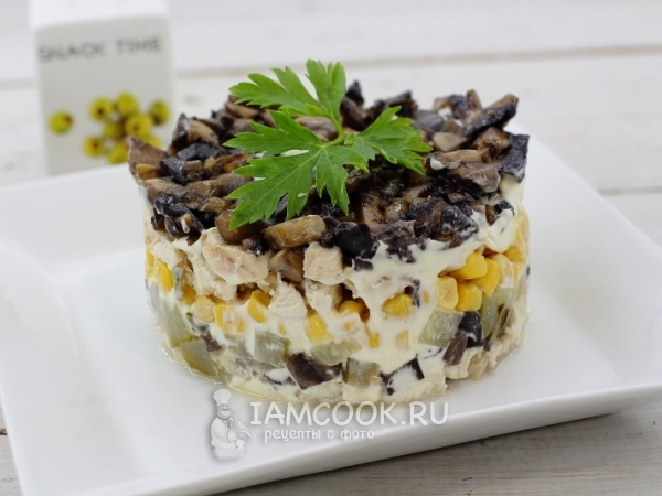 Салат с шампиньонами жареными - вкусные грибочки: рецепт с фото и видео