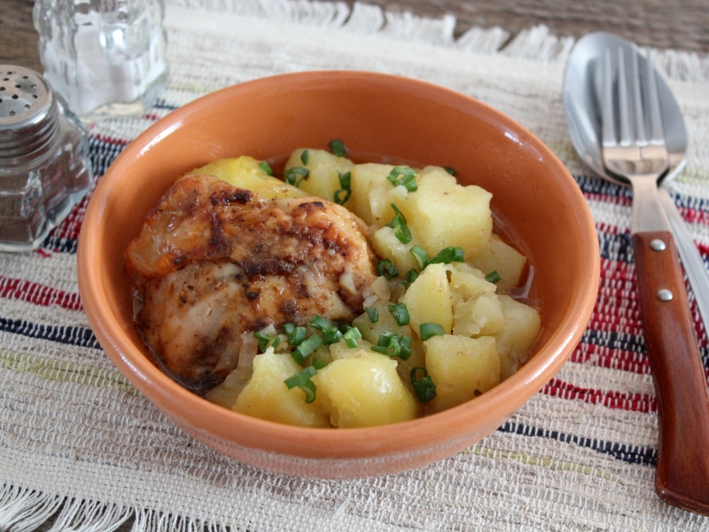 картошка по французски на сковороде рецепт с курицей | Дзен