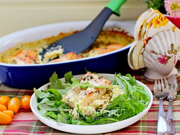 Семга в сливочном соусе в духовке - рецепт приготовления с пошаговыми фото