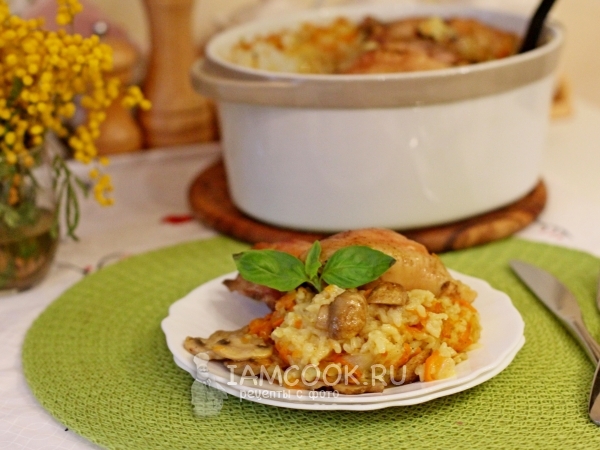 Рис с курицей и грибами в сливочном соусе рецепт – Европейская кухня: Основные блюда. «Еда»