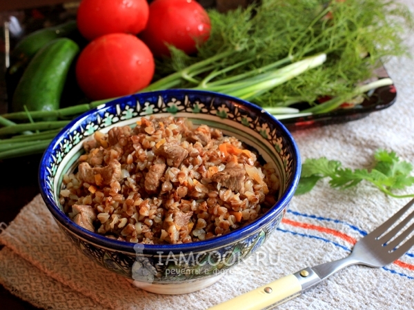 Нежная говядина с гречкой, пошаговый рецепт на ккал, фото, ингредиенты - Nora