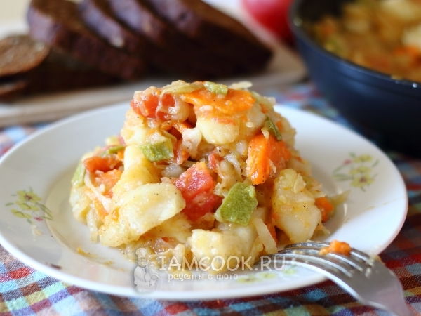 Рецепт Овощное рагу из кабачков с картошкой и цветной капустой