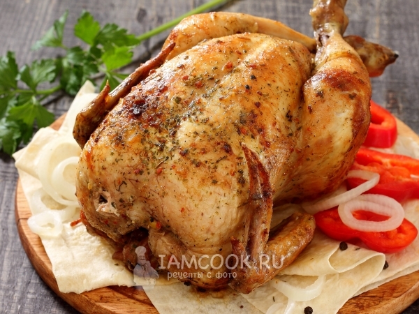 Курица-гриль в духовке на вертеле – пошаговый рецепт приготовления с фото