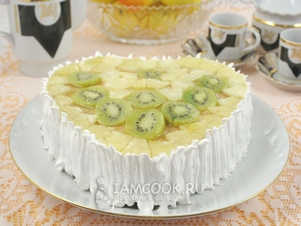 Бисквитный торт с фруктами - пошаговый рецепт с фото на Готовим дома